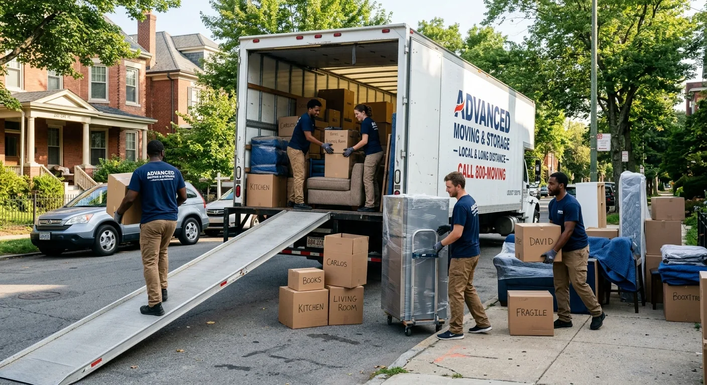 North American Van Lines moving crew in action